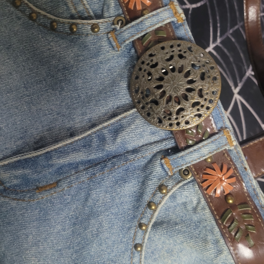 SHEIN Denim and Brown Shoulder Bag - Picture 8 of 10